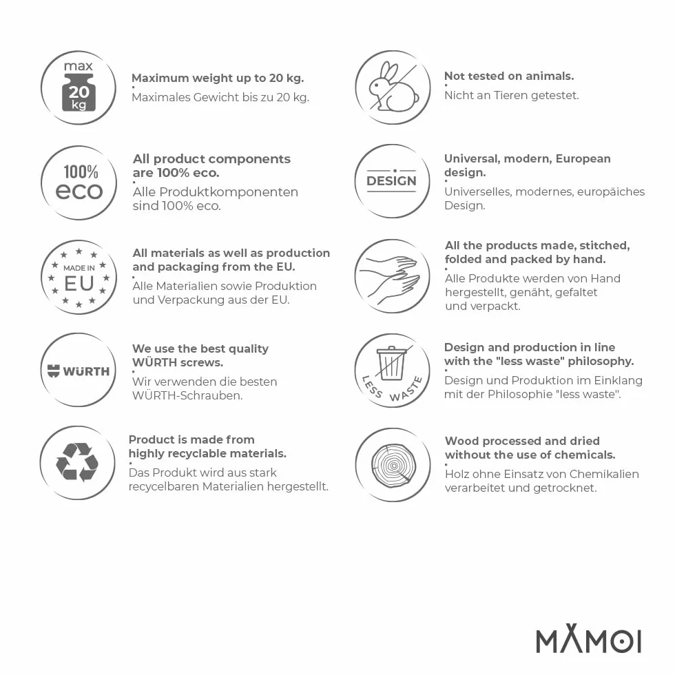 MAMOI® Estantería Infantil de Tablero a Base de Madera – Caja para Libros, estantería para niños, estantería para habitación Infantil, Banco para Libros, Estante de Pared