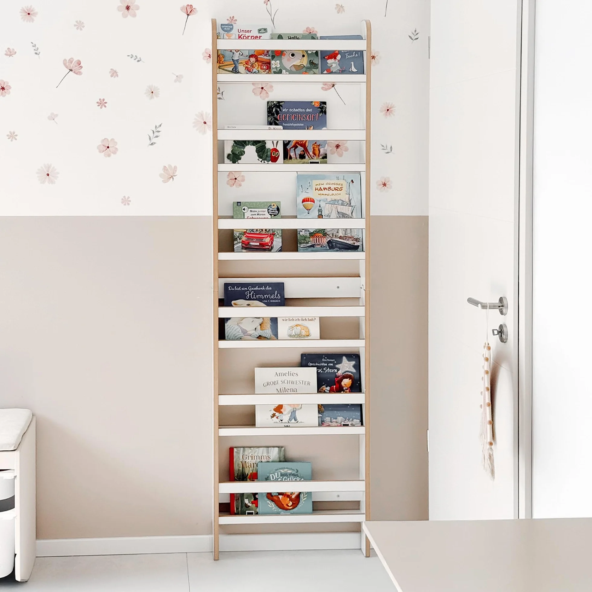 MAMOI® Estantería Infantil de Tablero a Base de Madera – Caja para Libros, estantería para niños, estantería para habitación Infantil, Banco para Libros, Estante de Pared