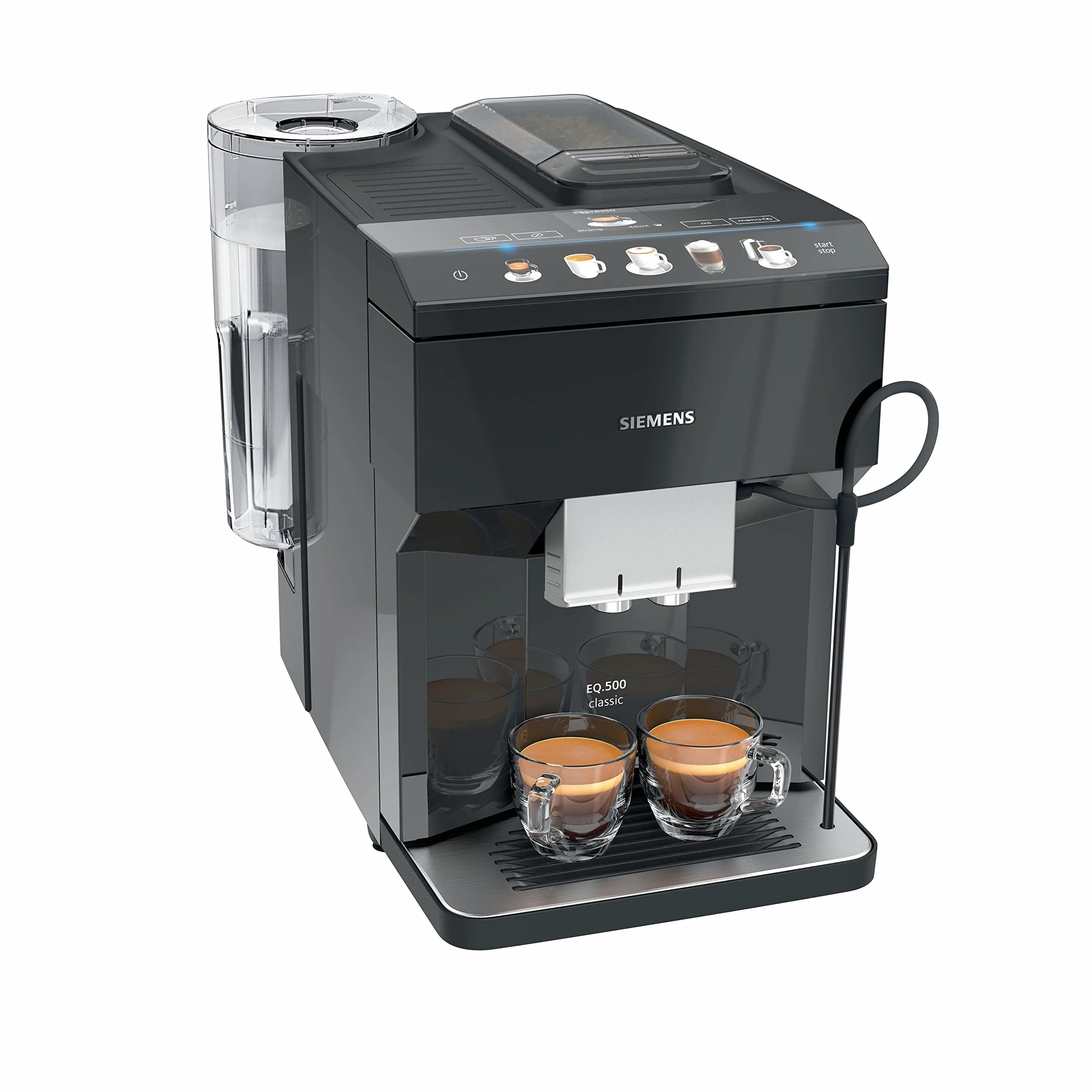 Siemens, cafetera totalmente automática, EQ500, con pantalla TFT, depósitos para café en grano o molido, iAroma System, TP503R09