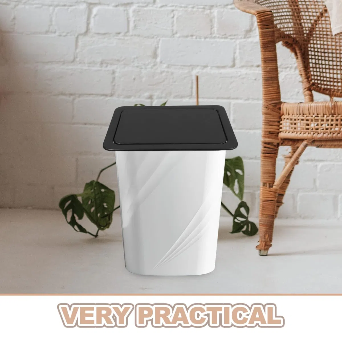 POPETPOP Tapa De Basura Empotrada De Acero Inoxidable Para Cubo De Basura Cocina Y Lavabo Tapa De Cubo Con Diseño De Flip Fácil Instalación 10.78X7.48X1.29 Pulgadas