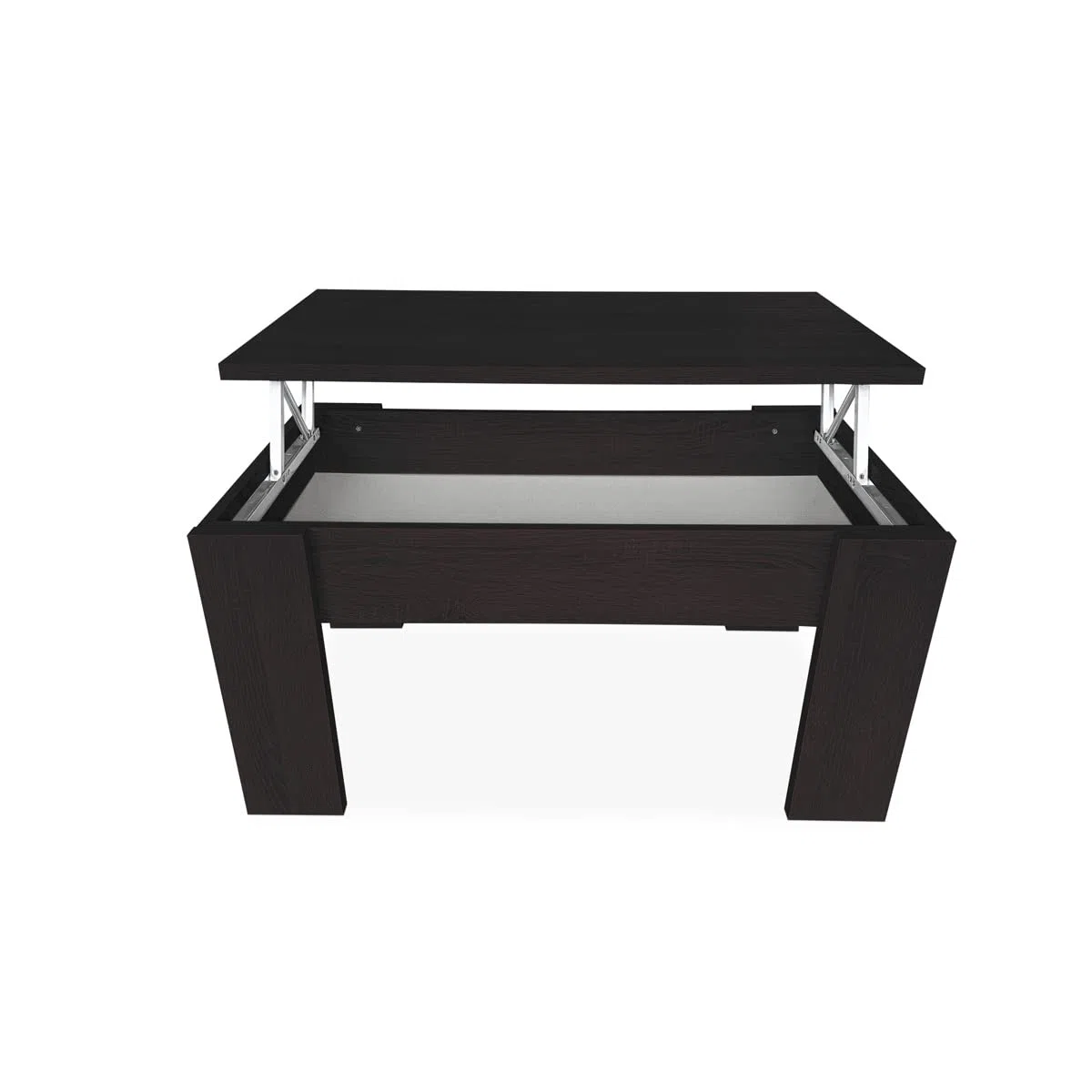 Duérmete Online Mesa de Centro Elevable, Mesita de Salón o Comedor, Acabado en Color Wengue, Medidas: 90 cm (Ancho) x 50 cm (Fondo) x 46-57 cm (Alto), Madera, 90 x 50 x 46/57 cm