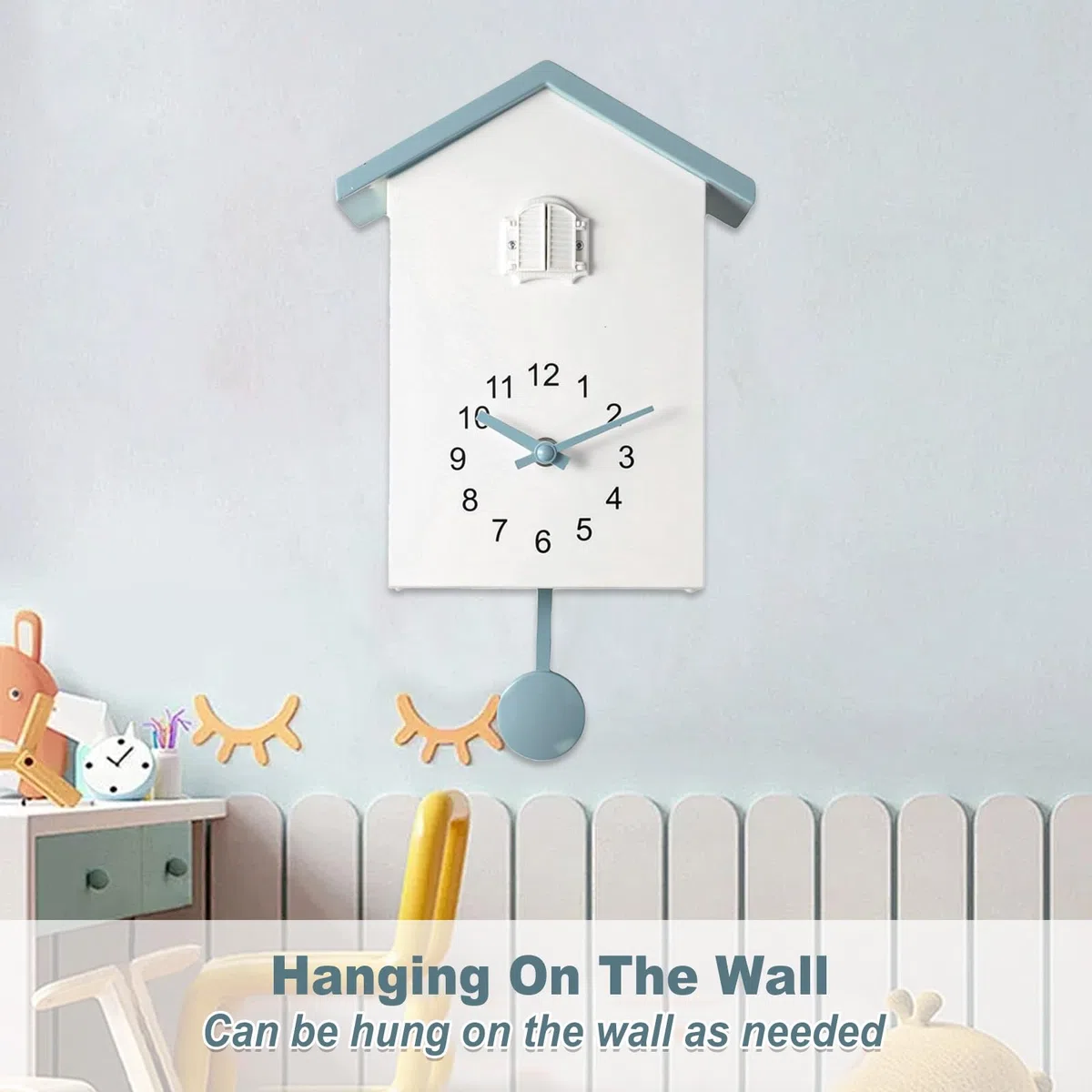 Reloj de cuco moderno, reloj de cuco de la Selva Negra con péndulo, reloj de cuco con voz de pájaro y función de silencio nocturno. Reloj de péndulo moderno para pared para el hogar, sala de