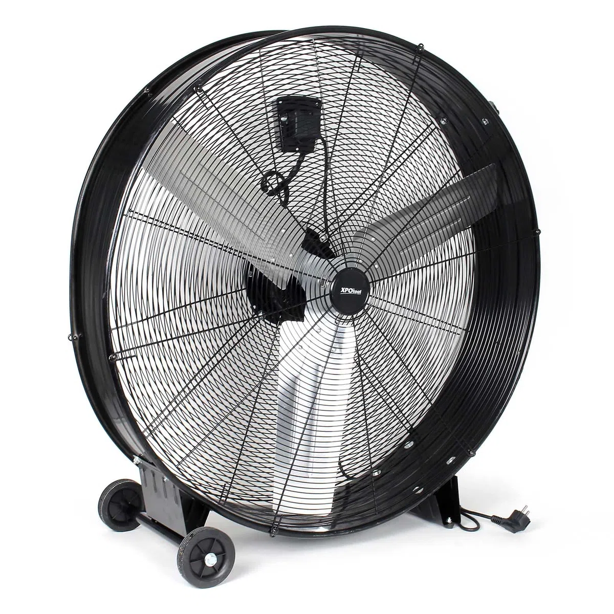 WilTec Ventilador de tambor industrial 90 cm 360 W ventilador de suelo portátil 3 velocidades