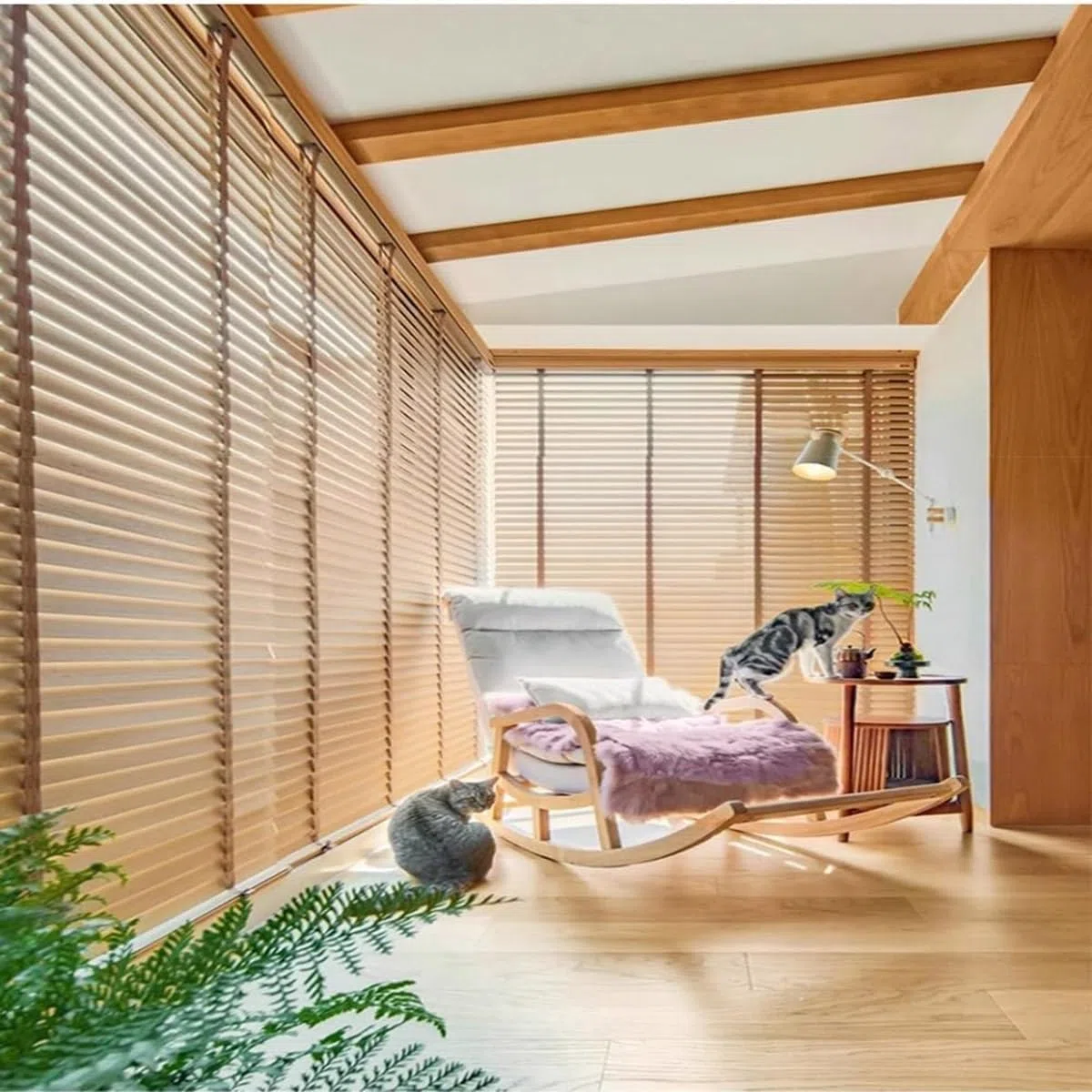 Genérico Persianas Venecianas De Madera Maciza Natural 30cm 45cm 60cm 75cm 90cm 100cm 105cm 120cm 135cm 150cm 160cm Persianas Horizontales Blackout Impermeables Cortinas De Privacidad(Beige)