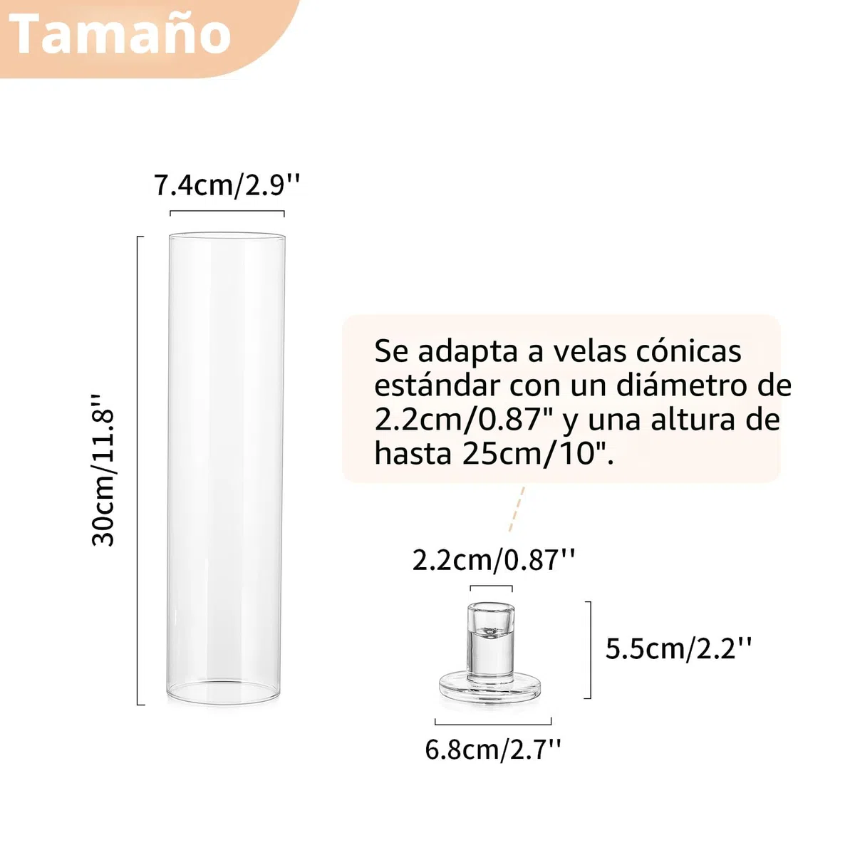 NUPTIO Huracán de Vidrio Titular de La Vela: 6 Piezas Portavelas para Velas de Candelabro, Portavelas Cilindro Alto Sin Fondo para Fiesta de Boda, Centro de Mesa, Decoración de Comedor