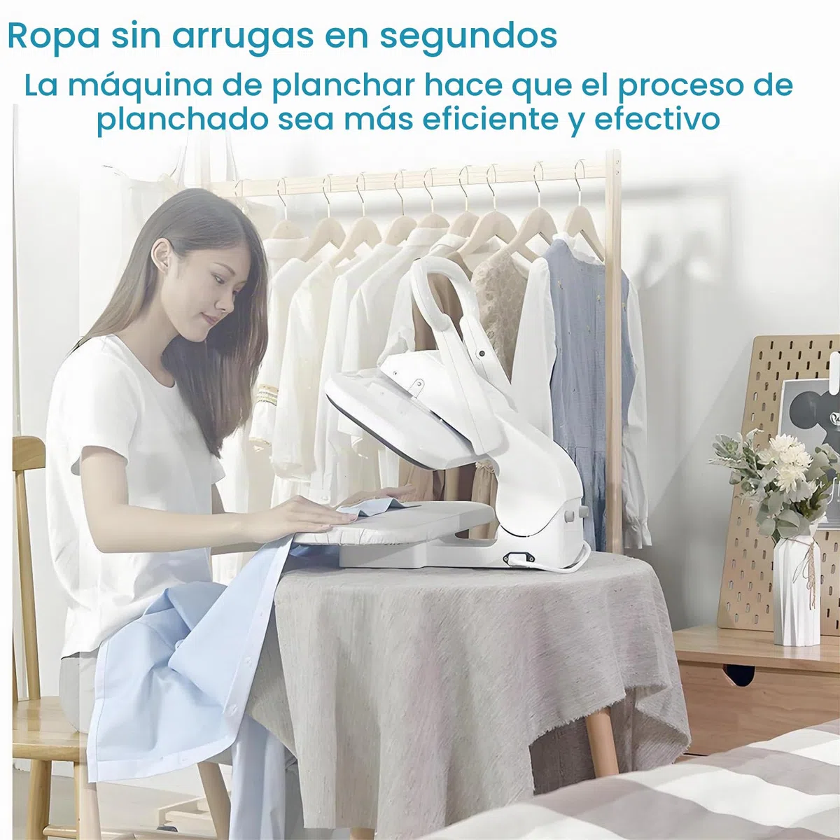 Prensa de vapor para planchado de alta potencia - 1800W con soporte, gran área de planchado, presión de 50 kg para un planchado eficiente