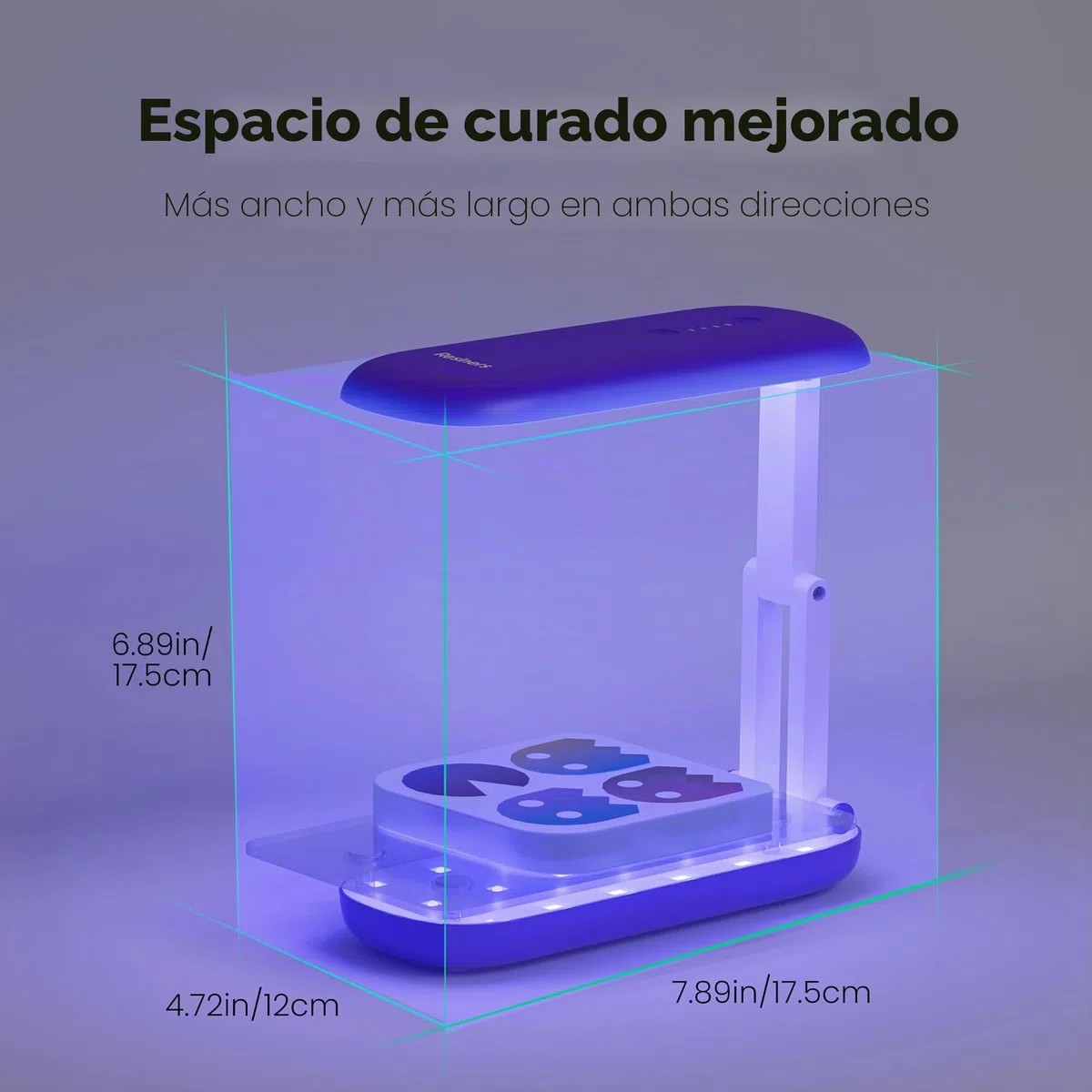 Resiners Lámpara UV para resina, lámpara UV de doble cara para resina, lámpara UV plegable, linterna negra ultravioleta LED inalámbrica y recargable, suministros y herramientas, púrpura