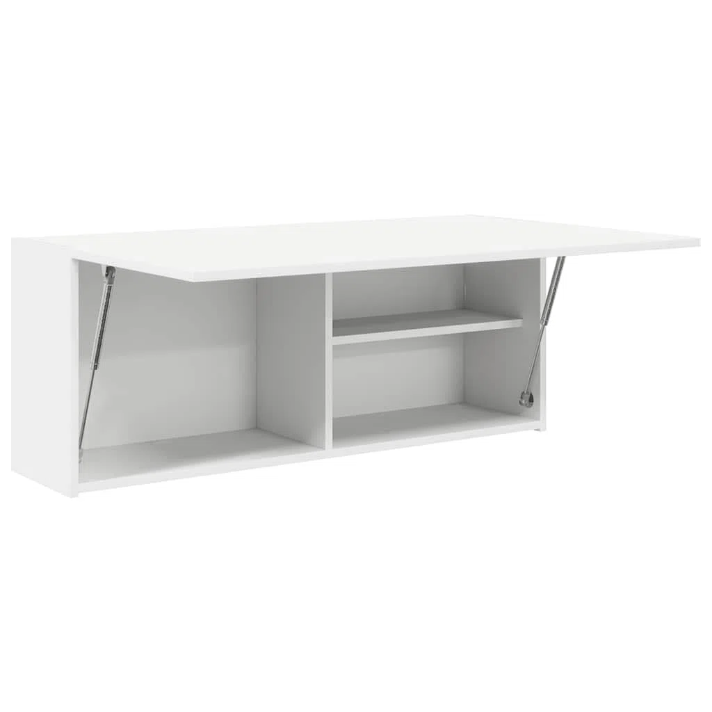 vidaXL Mueble de Pared de baño Madera ingeniería Blanco 100x25x40 cm, aparador de Pared de baño, Armario de Pared de Cuarto de baño, Armario de Almacenamiento de Pared de baño