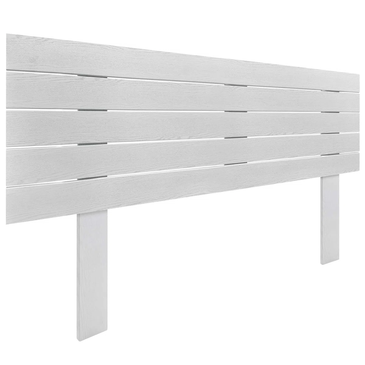 DHOME Cabecero de Madera reciclada DM con Patas Estilo Palet Horizontal Cama Palets Herrajes incluidos (Blanco Madera, 135cm)