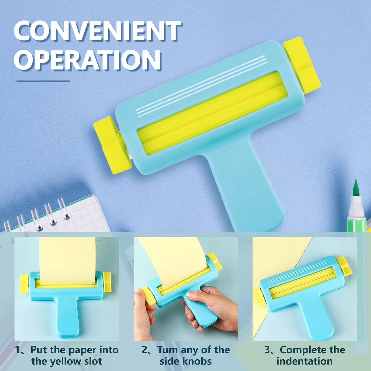 OYIWONMI - Máquina de papel ondulado, forma de olas, herramienta manual para bricolaje, manualidades, álbumes de recortes, cartón, rodillo de onda