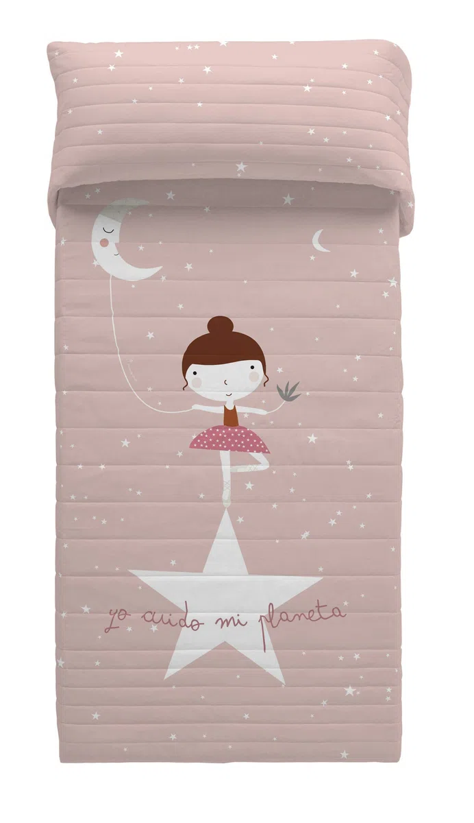 HACIENDO EL INDIO Colcha bouti Reversible Bailarina Cama 90 cm