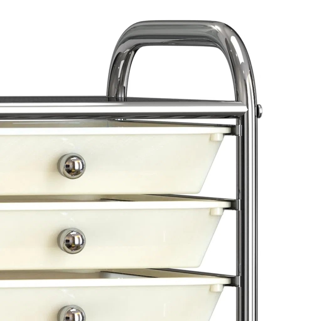 vidaXL Carrito de Almacenaje Portátil 10 Cajones Compras Festival Almacenamiento Salón de Belleza Oficina Peluquería Plástico Blanco