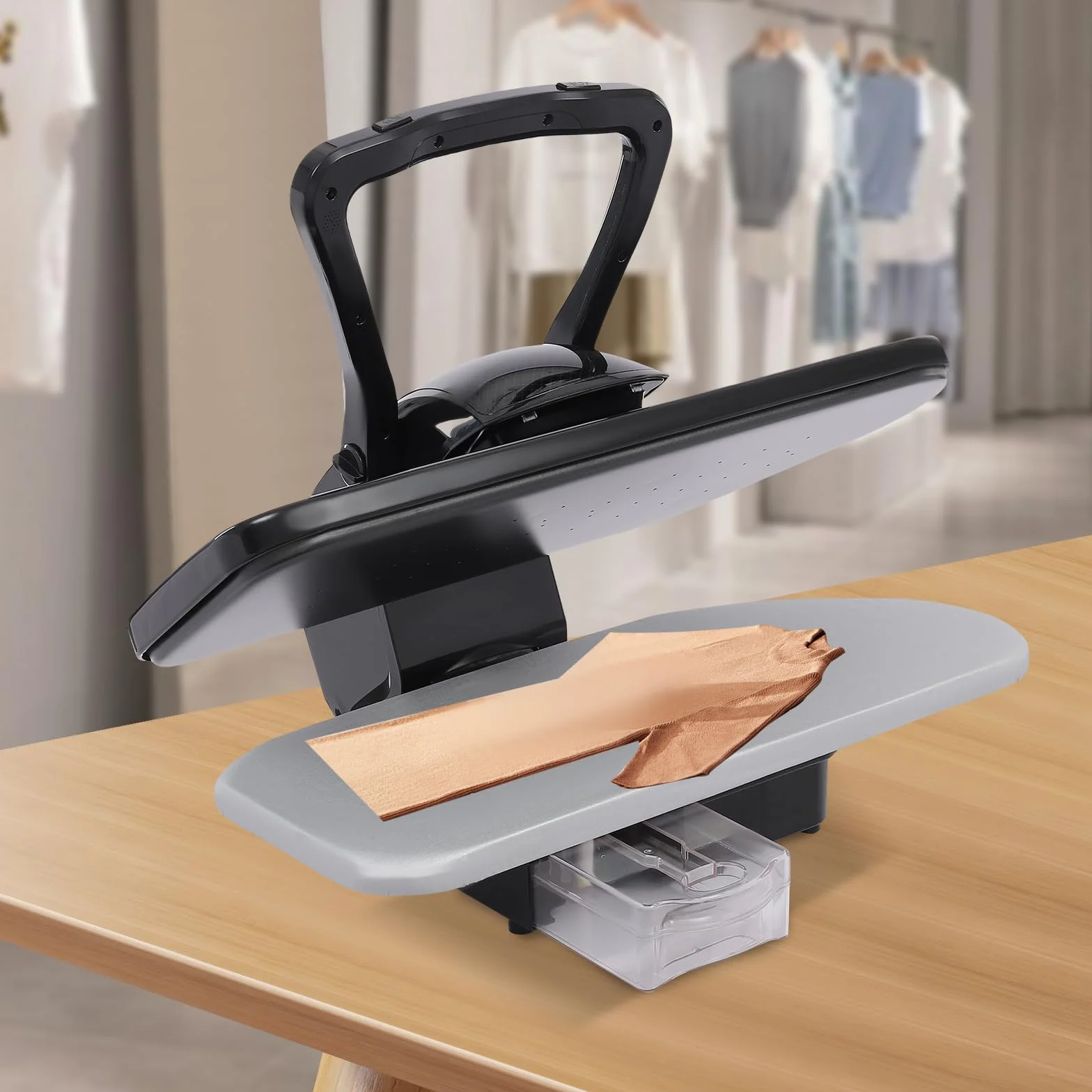 Máquina de planchado, prensa de vapor inteligente con 5 programas de planchado, pantalla, plancha de vapor con pantalla táctil para dormitorio, salón, tienda de trajes, bricolaje, depósito de 1 L