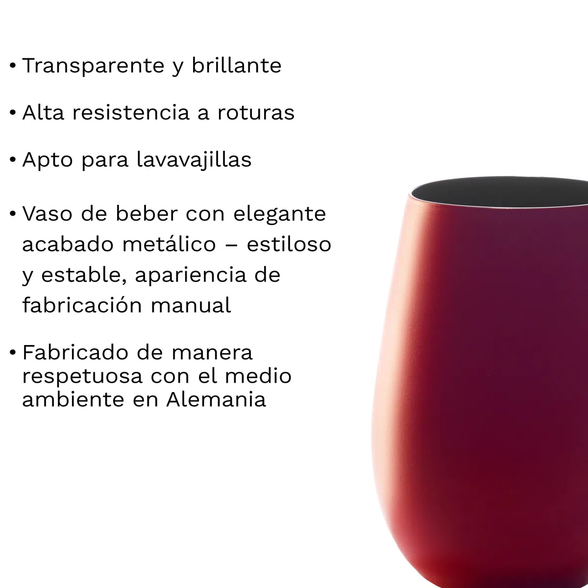 Stölzle Lausitz Vasos de Agua Elements Metallic Set de 6, 465ml – Vasos Multifuncionales para Agua, Jugo y Cócteles – Cristal de Alta Calidad – Apto para Lavavajillas y Resistente a los Golpes