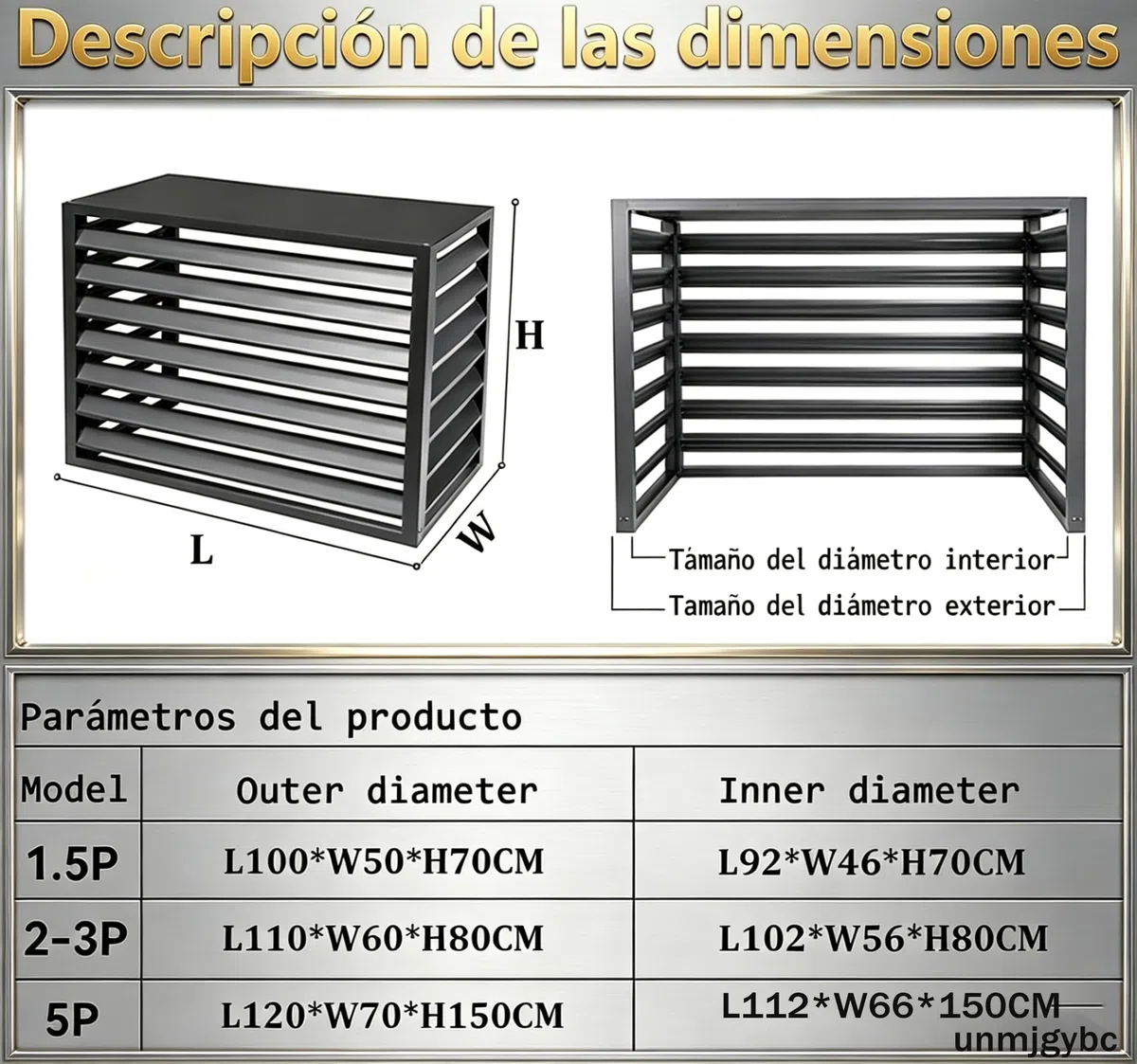 2~3P Protector para Aire Acondicionado, Cubierta Exterior de aleación de Aluminio, Marco Exterior para Aire Acondicionado, No obstruye la ventilación,Fácil de Instalar (Blanco, 110×60×80cm)