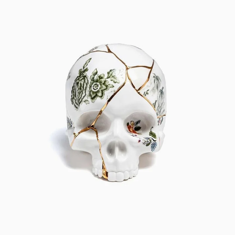 SELETTI TESCHIO IN PORCELLANA KINTSUGI Skull 09944