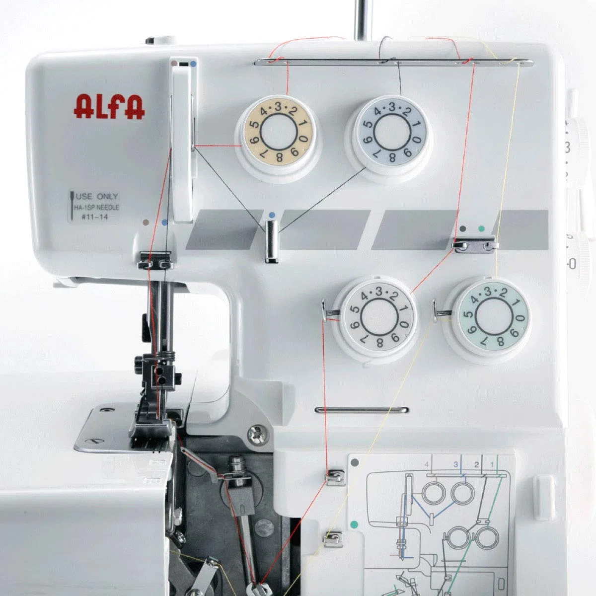 Alfa Profesional 8704 - Máquina de Coser Overlock, Color Blanco