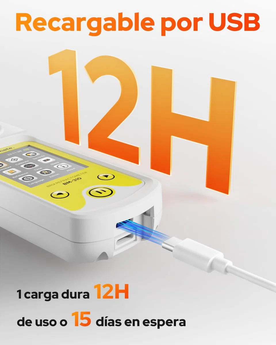 Refratómetro digital Brix con ATC para Zumo de Café, Miel, Jarabe de Arce, Medidor de Brix 0-95% Refractometro para la Elaboración de Vino y Cerveza Casera