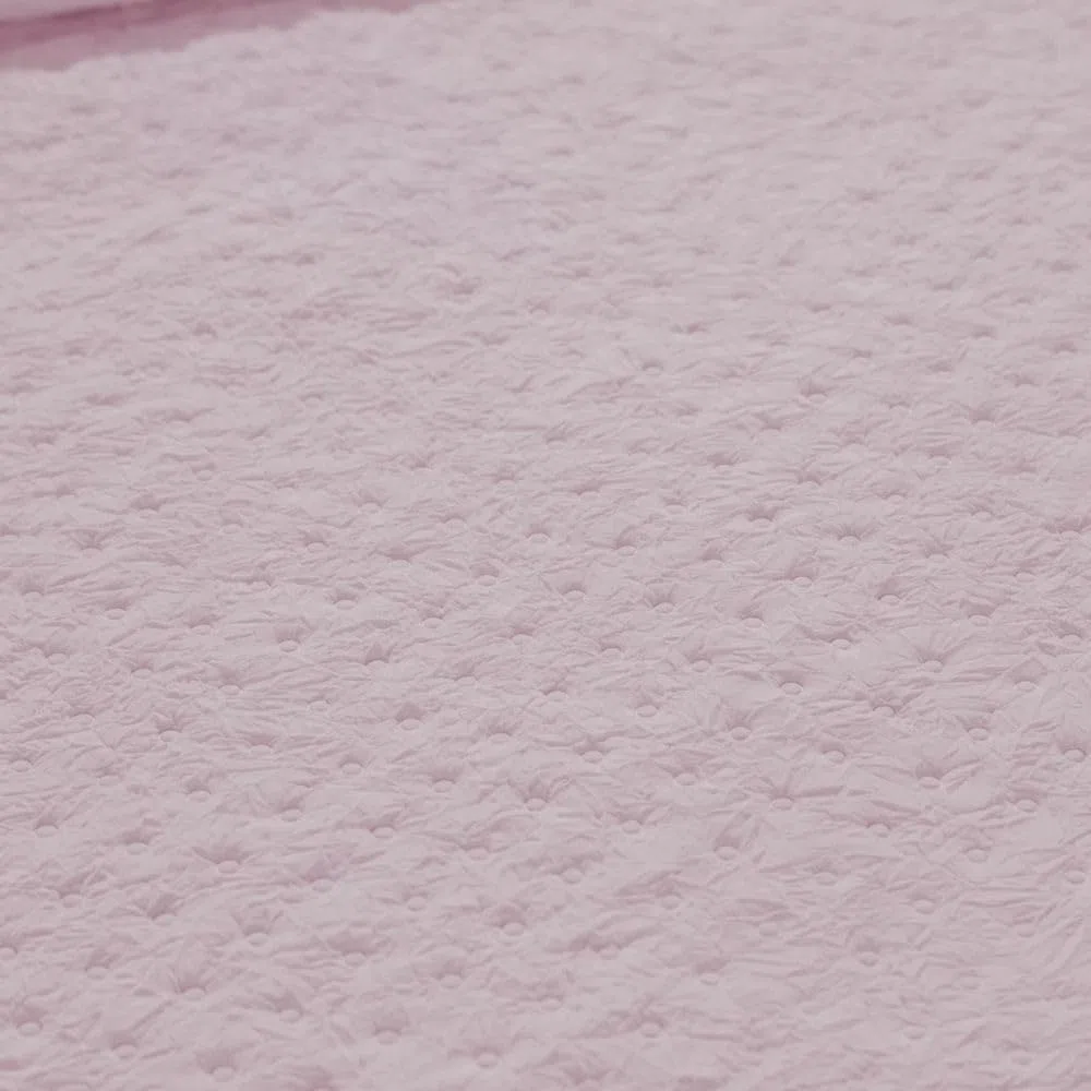 Manterol Colcha bouti Textura Fruncida con topitos y Volante Blanco - Polka (c.04 Malva Empolvado, 135/140 cm)