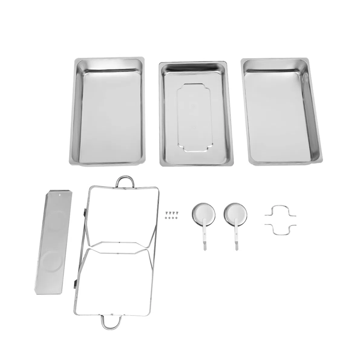 Chafing Dish Buffet Set Set 9L Acero Inoxidable Calentador, 62 x 34 x 31 Calientaplatos y Calentadores de Comida, Recipiente de calor, para Catering, Buffet, Fiesta, Boda, Plata
