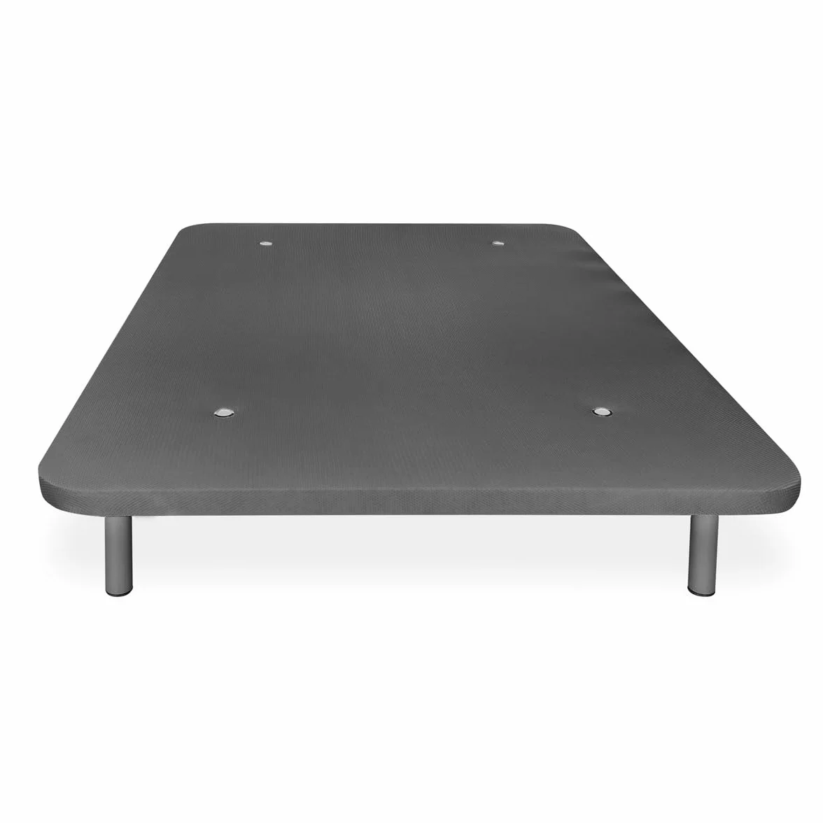 amuéblate Online - Base Tapizada 3D Extra Reforzada, Gran Estabilidad, con Barras de Refuerzo y 6 Patas metálicas roscadas de 25cm, 135x180, Gris Oscuro