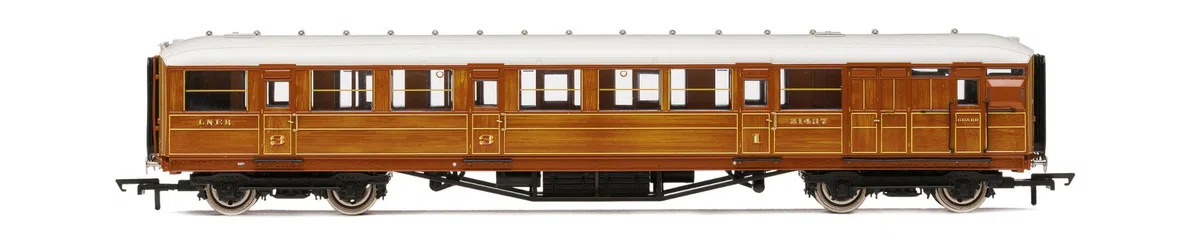 Vagones de Teca Hornby R40454 LNER Gresley Corridor, Freno 3.º 21437