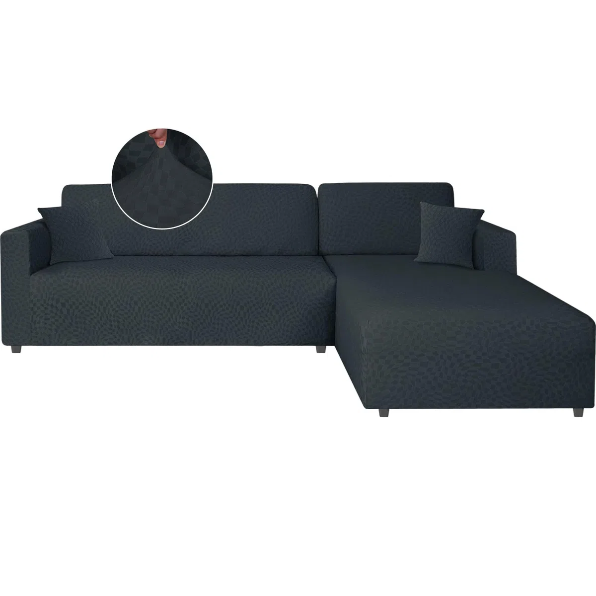 Ystyle Funda Sofa Chaise Longue Ajustables, Cubre Sofa Chaise Longue Izquierdo Derecho, 2 Piezas Protector Sofa Elasticas ChaiseLongue, Funda Sofa L (1 Plaza+2 Plazas, Gris Oscuro)