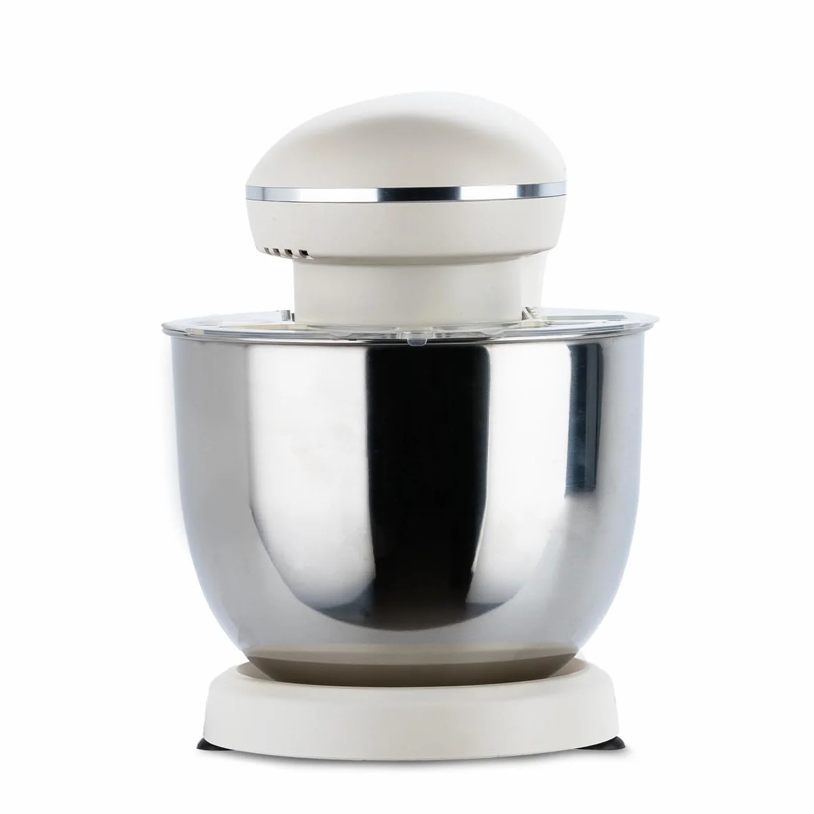 PRIXTON Batidora Amasadora KR250 para Repostería, Potencia 1500W, 10 Velocidades, Bol Acero Inoxidable de 5 litros, 3 accesorios, Tapa Transparente, Color Blanco Crema Mate (Reacondicionado)