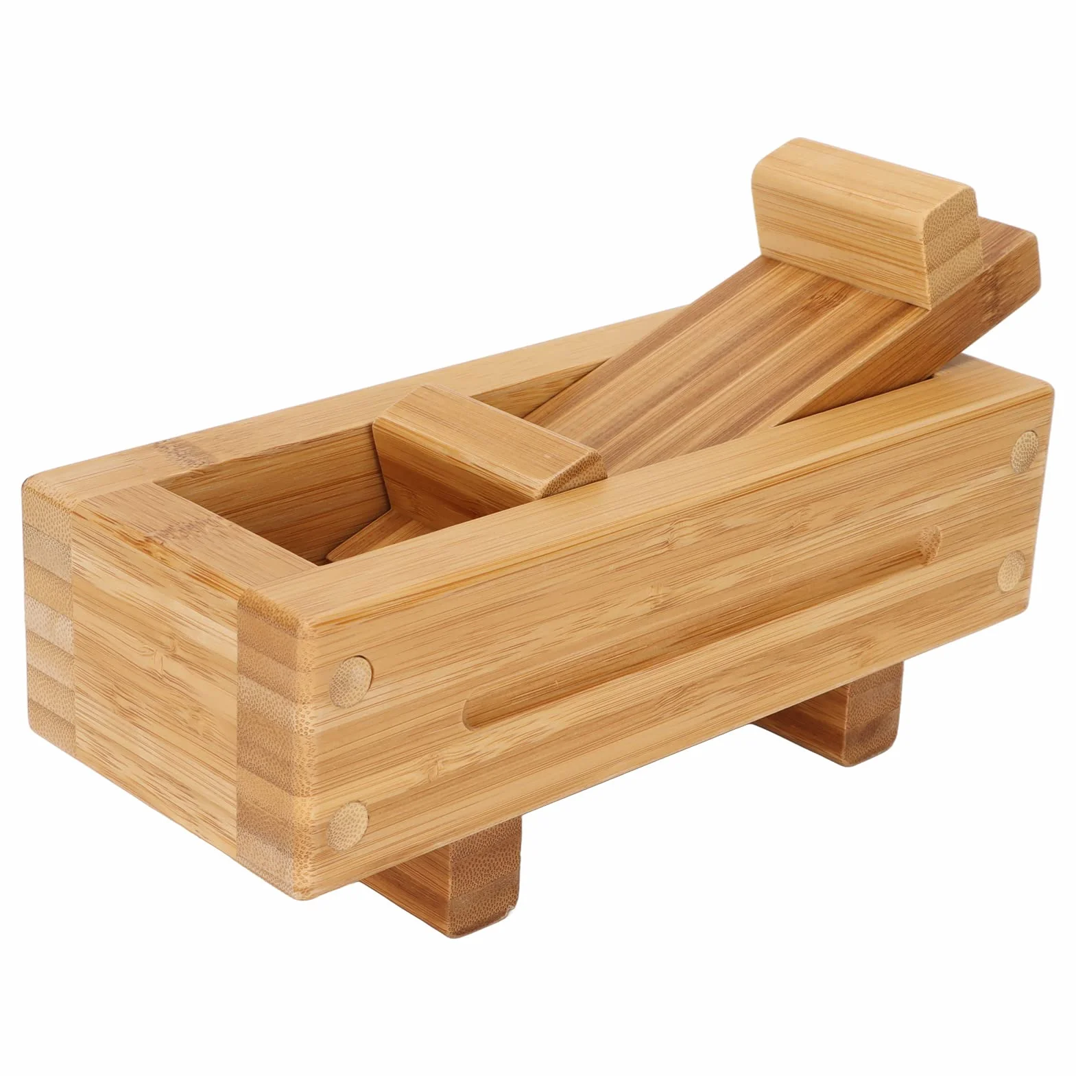 Molde de Prensa de Sushi de Madera, Fabricante de Prensa de Sushi Rectangular Caja de Molde Oshizushi Herramienta para Hacer Sushi DIY Kit de Fabricación de Sushi de Madera Caja de Molde de Arroz Port