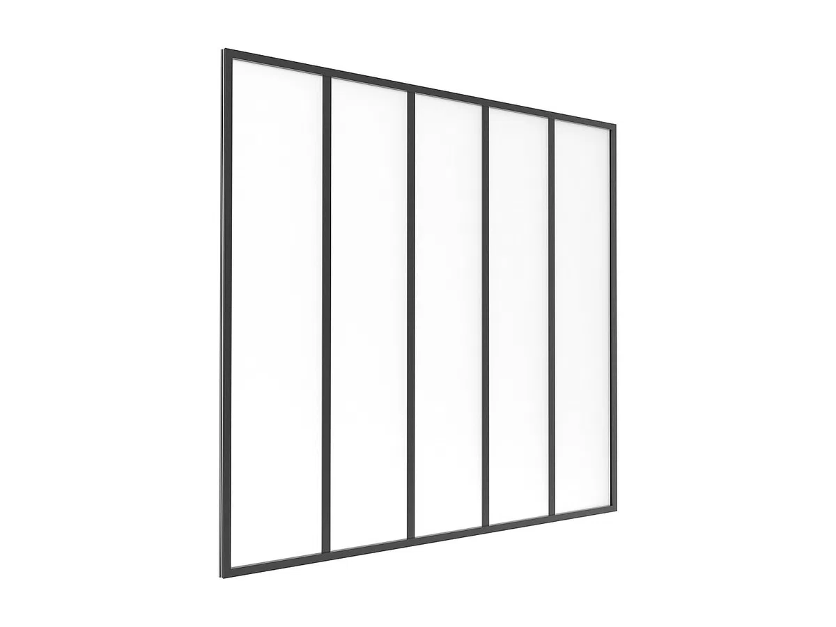 Vente-unique - Cristalera Bayview - L 150cm x A 3.5cm x H 130cm - Cristal Templado - Negro