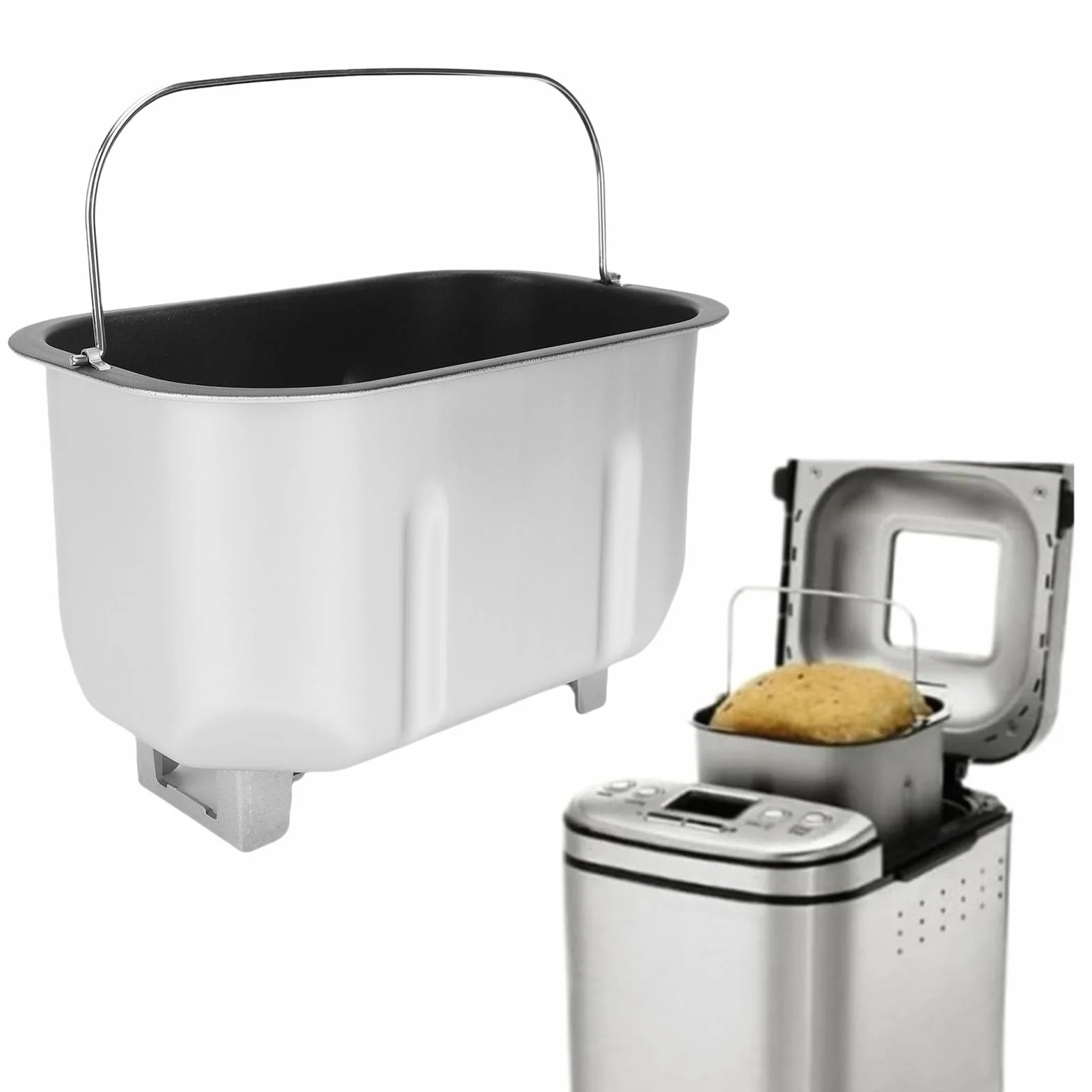 Generic Cubeta Doble para Máquina de Pan con Paletas Mezcladoras y Revestimiento Antiadherente Compatible con Diversas Panificadoras Domésticas Cocinas y Panaderías Comerciales