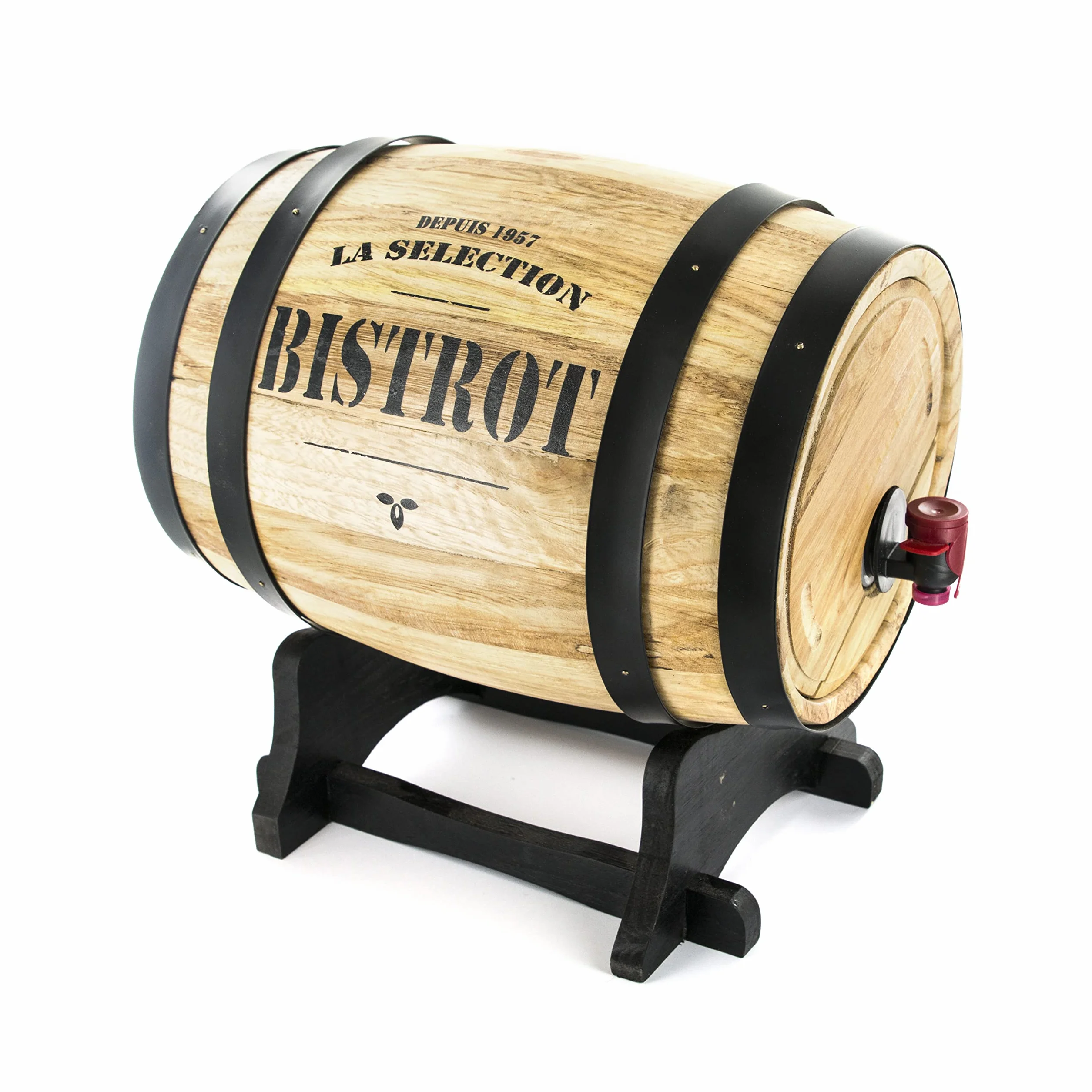 Bistrot KV7166, Dispensador de Vino, Barril Madera, 27 x 21.5 x 27.5 cm (Color variado)