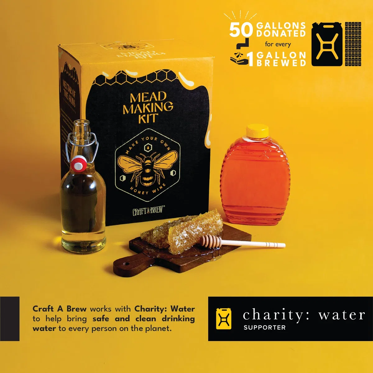 Craft A Brew Kit para hacer hidromiel Reutilizable Haga su propio kit de hidromiel Rinde 1 galón de hidromiel