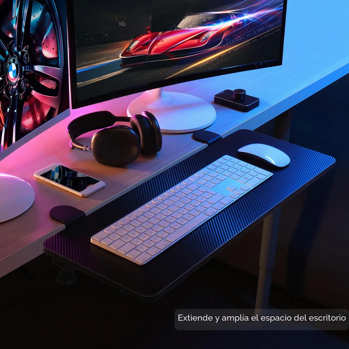 VAYDEER Extensión ergonómica de escritorio, extension de escritorio, soporte abrazadera para ratón, bandeja para teclado, estante para reposabrazos, extensión de escritorio para computadora(negro)