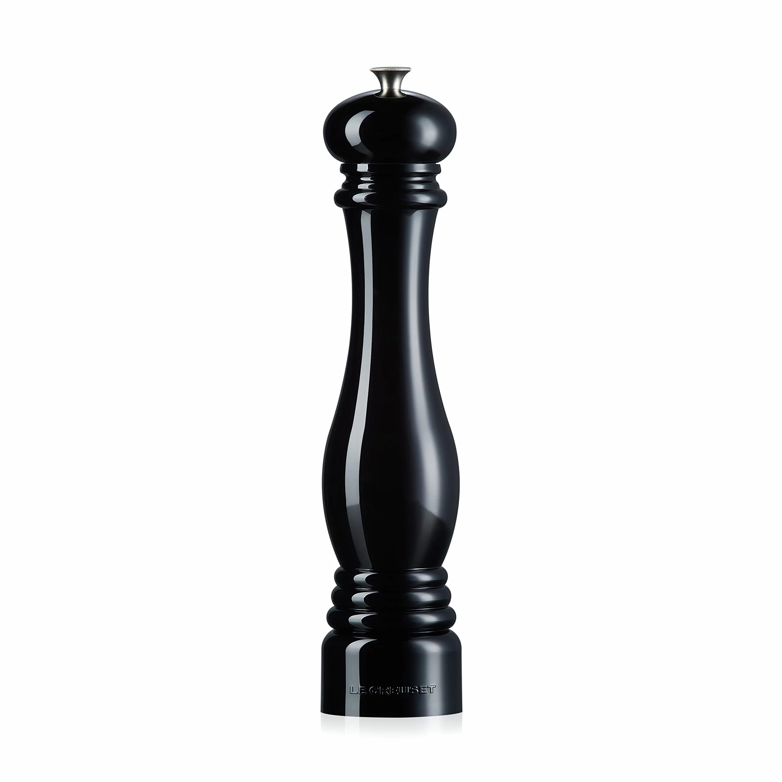 Le Creuset Molinillo de sal clásico ajustable, Plástico ABS resistente a grietas, Anticorrosión, 518 g, Negro Onyx, 96002800140000