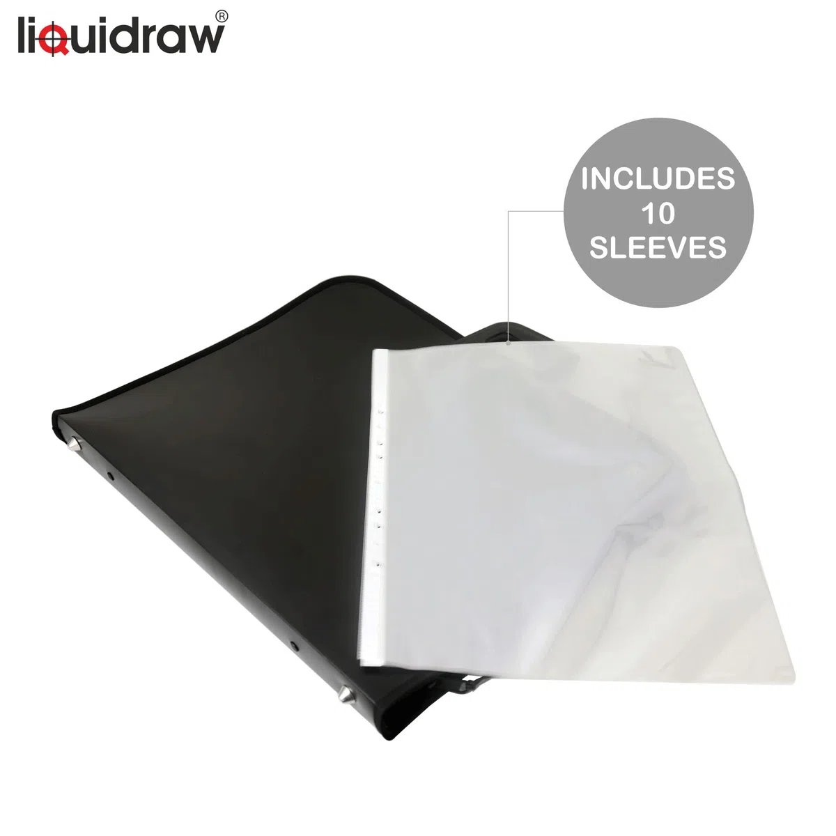 Liquidraw Portafolio de almacenamiento de arte | Carpeta A2 y A3 con fundas o bolsillos transparentes | Bolsa de transporte de arte y almacenamiento de documentos para artistas, Black, A2, Bolsa tipo