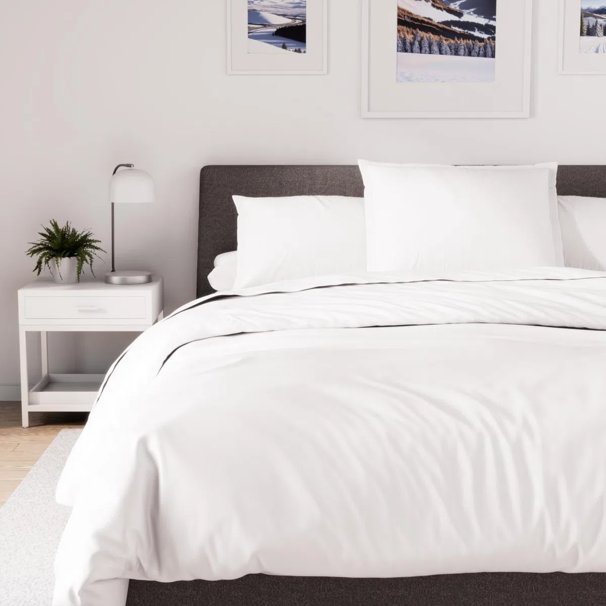 Soleil d'ocre, Funda para edredón en polialgodón 280 x 240 cm Percale Blanco, Ideal para Alquiler vacacional y hostelería