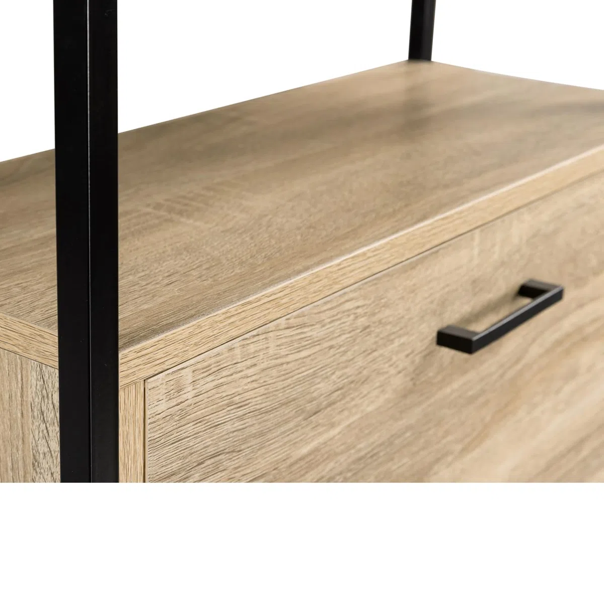 IDMarket LUIS - Zapatero 12 pares de 2 puertas con estante superior de diseño industrial