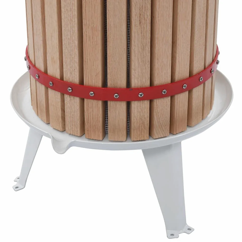 vidaXL Prensa de Vino y Fruta Mosto con Paño de Tela Utensilios Accesorios Cocina Comedor Bar Casa Hogar Menaje Preparación 24 L Madera Roble