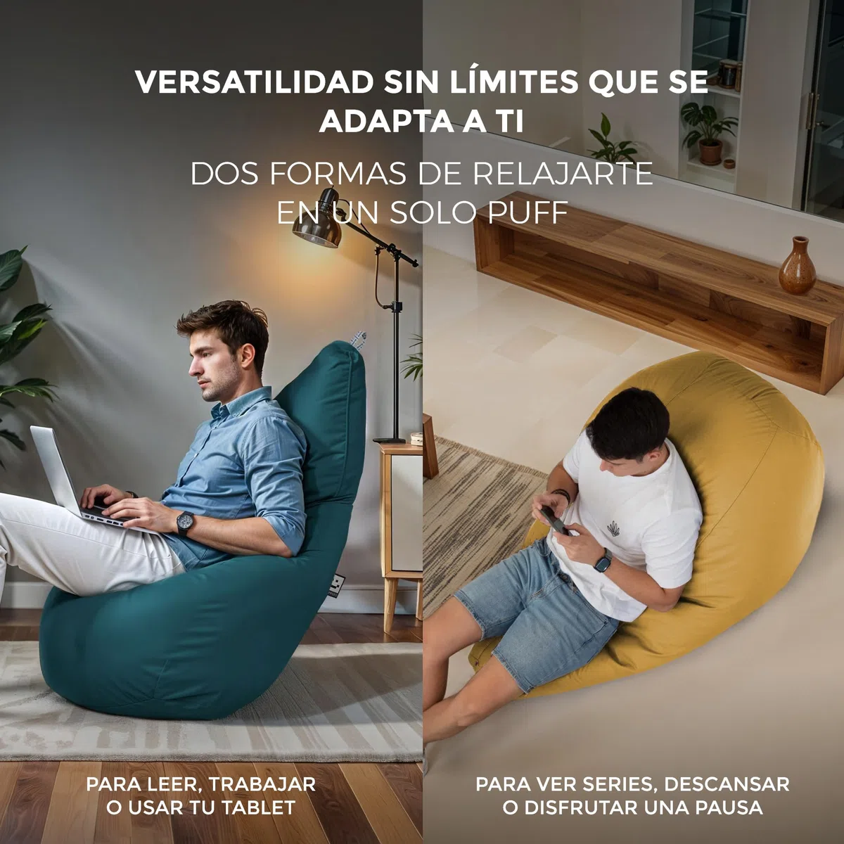 HAPPERS Puff Pera para Salón y Dormitorio con Relleno | Polipiel Alta Resistencia | Sillón Relax Ergonómico Infantil y Juvenil | Puff para Leer y Jugar | Negro 130x75 XL