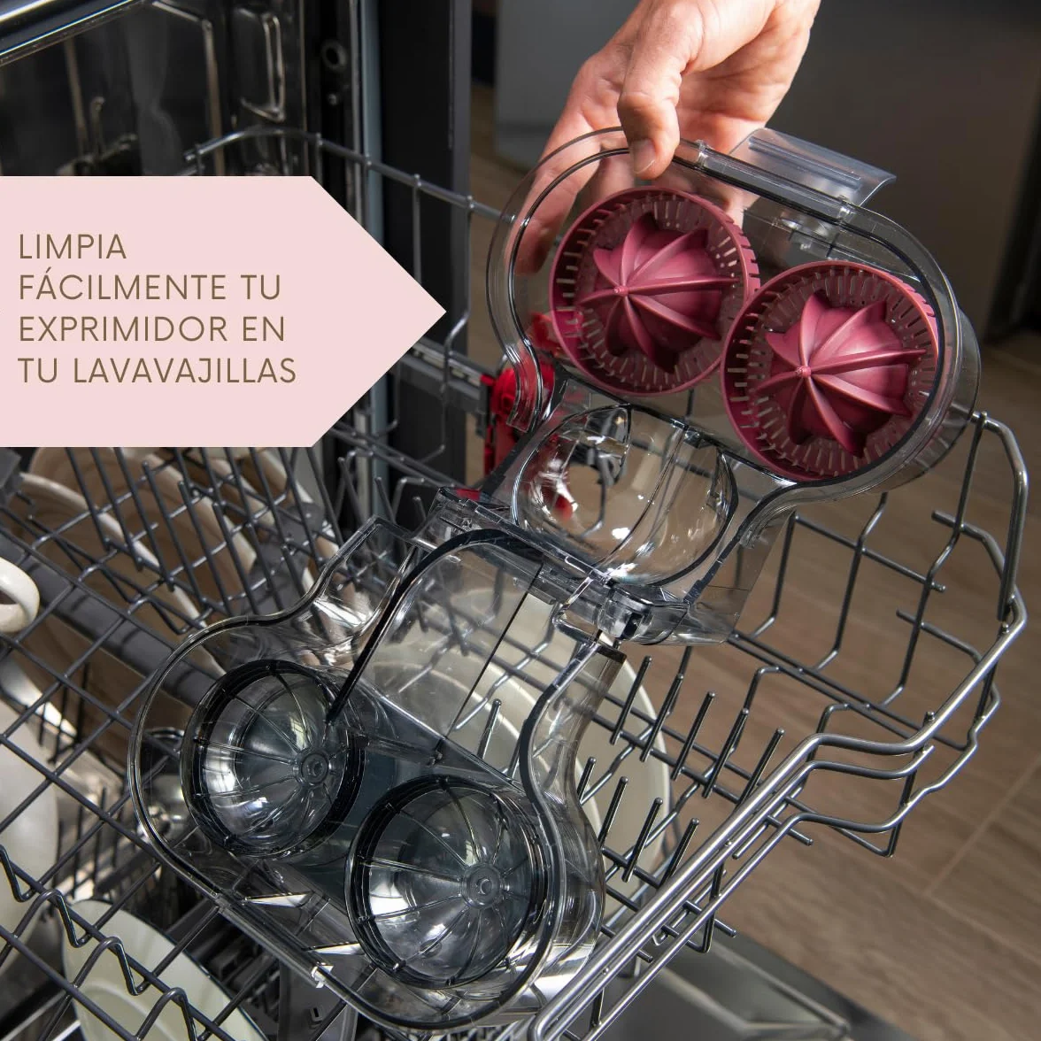 XSQUO Exprimidor de Naranjas Electrico Automatico con Doble Cabezal Zumo Natural Rapido Silencioso Facil Limpieza Compacto Potente Cocina Hogar Diario