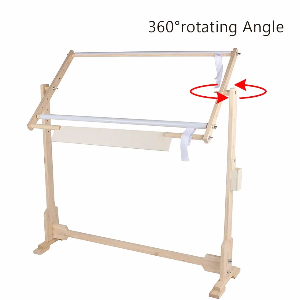 Cocoarm Soporte de Bordado Ajustable con Marco de Madera, Giratorio 360 Grados, para Punto de Cruz, 80cm