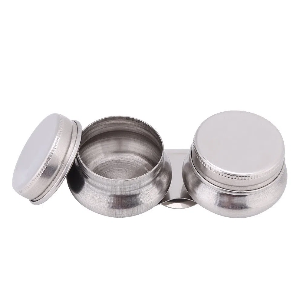 Recipiente de disolvente de trementina Megilp de Pintura al óleo de Copa Doble Grande de Acero Inoxidable con Tapa