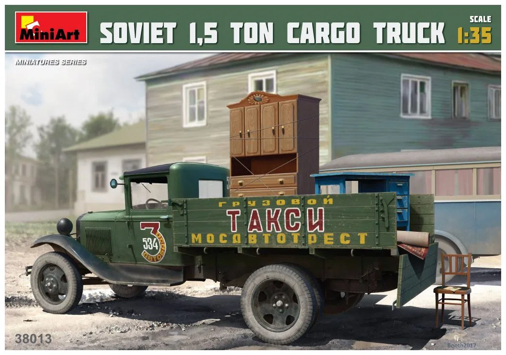 MiniArt 38013 1:35 Sov. 1,5 Ton Camión AA Polutorka – Réplica Fiel, construcción de maquetas, Kit de plástico, Manualidades, aficiones, Pegar, maqueta, Montaje, sin barnizar