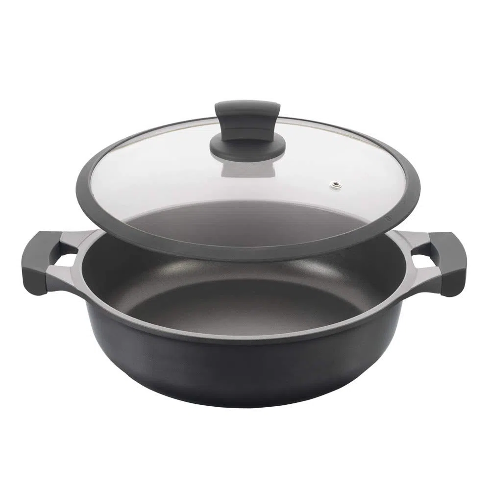 Metaltex XPERT-Cacerola Baja Aluminio Fundido, 30 cm, Antiadherente ILAG 3 Capas, Full Induction Válido para Todo Tipo de Cocinas