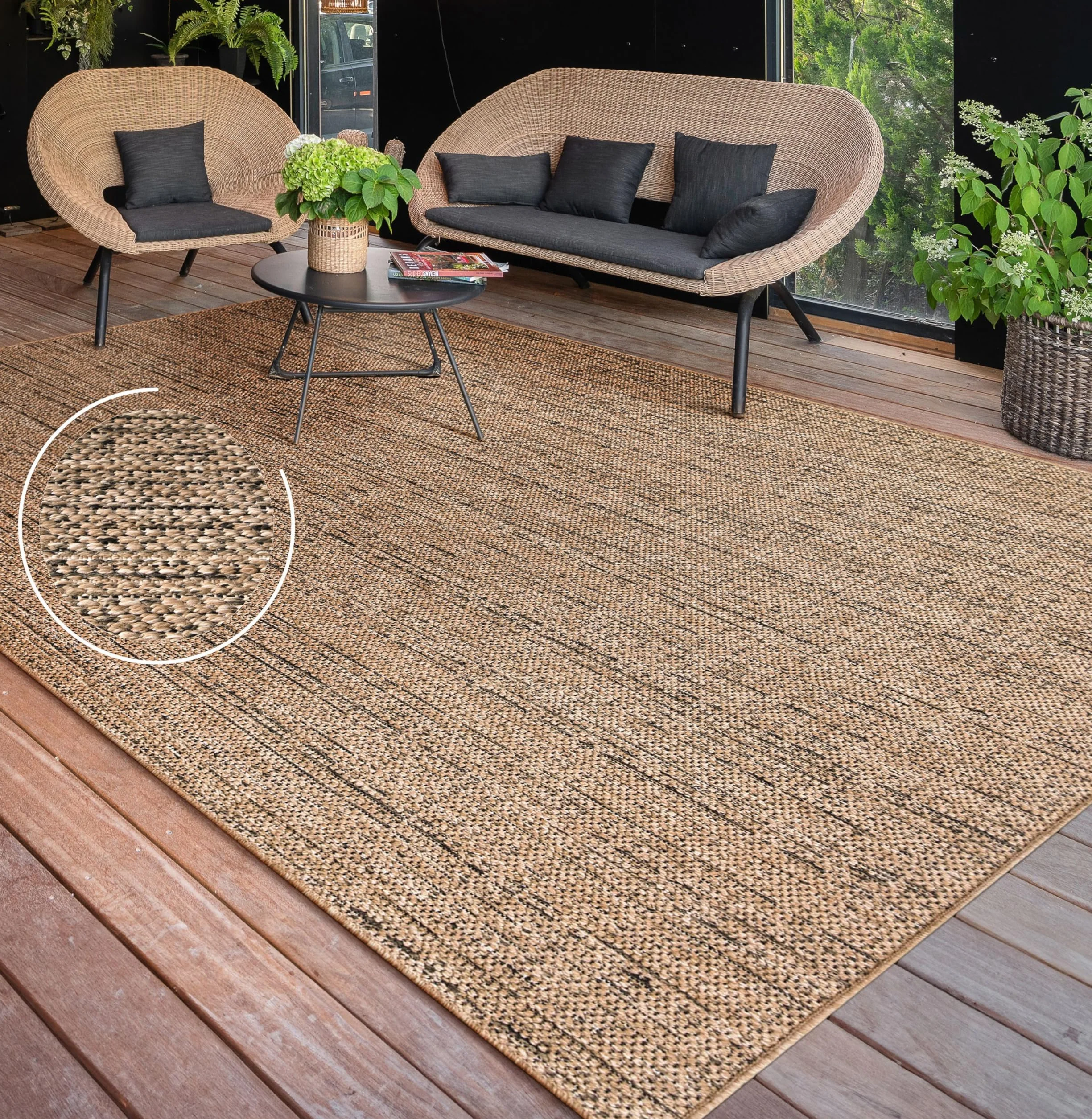 Paco Home Alfombra Salon De Habitacion Cocina Exterior Terraza Jardin Se Puede Lavar En La Lavadora Motivo Boho Chic Lisa, tamaño:160x220 cm, Color:Beige