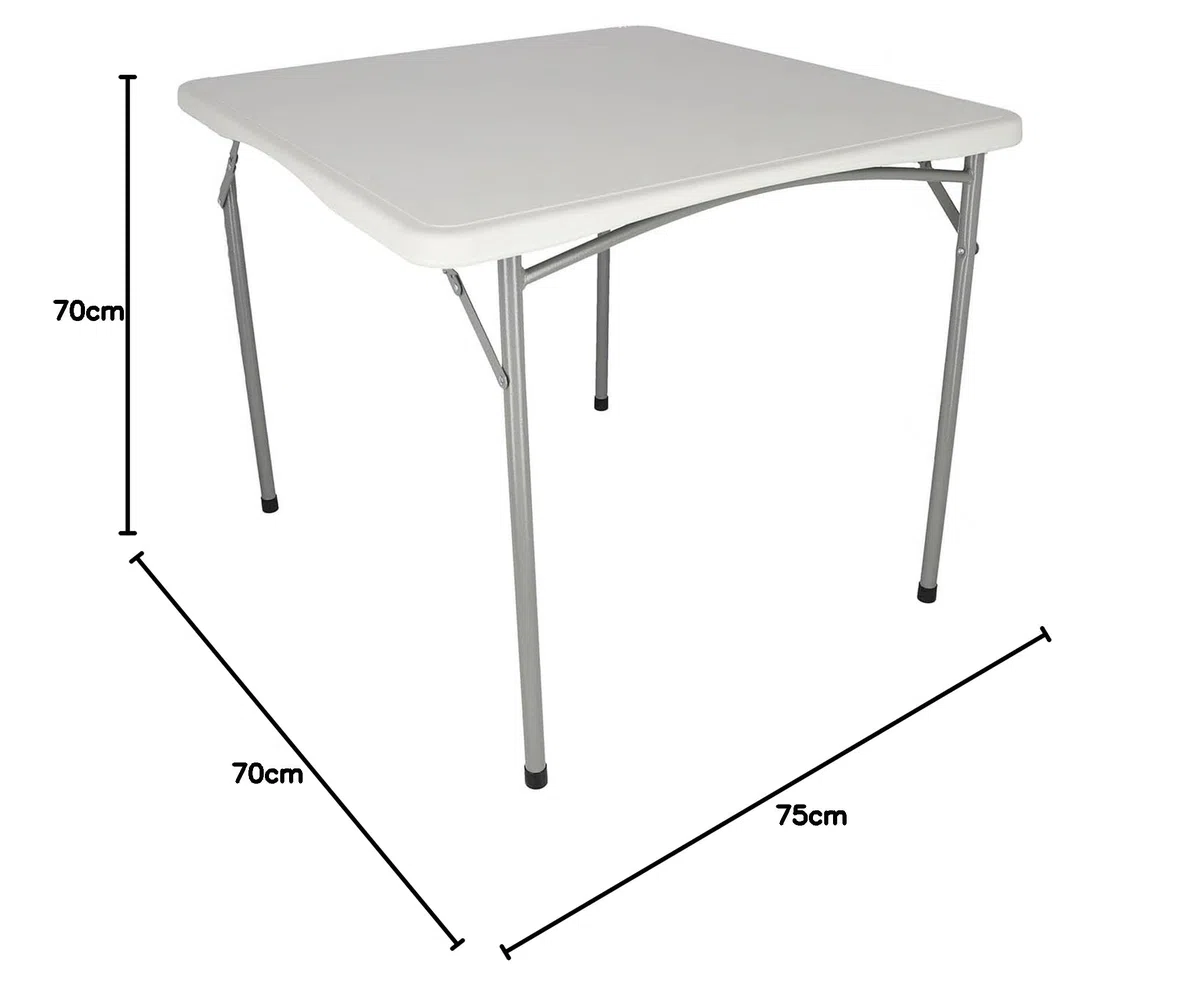 Well Home Mesa Plegable Formato Cuadrado de Polietileno 88x88x74cm