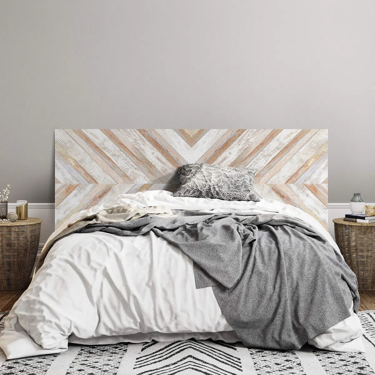MEGADECOR Cabecero Rígido Espumado para Cama de PVC 5mm Decorativo Económico. Modelo - Arrowtown (150x60cm, Modelo 4) La impresión Directa UVI | Ligero y Robusto