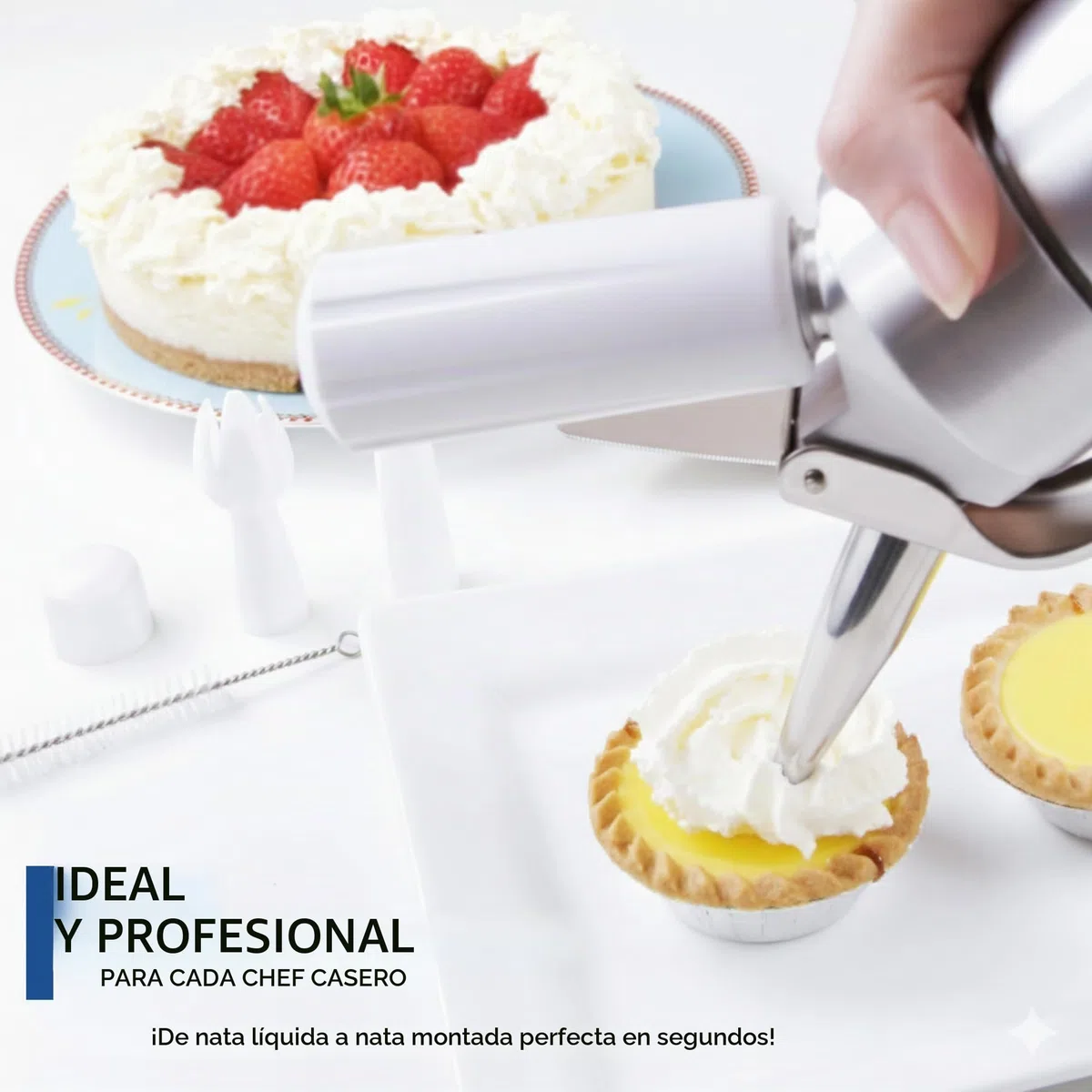 ICO Sifon Cocina Aluminio 500ml - Sifón Cocina Espumas Profesional Para Crema Chantilly - Compatible Con Cargas Sifon De Cocina N20