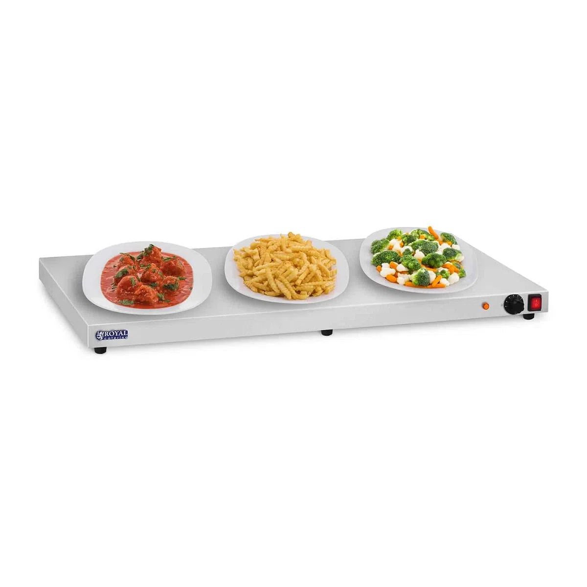 Royal Catering - RCHP-600E - Placa calentadora - 600 W - Acero Inoxidable - 100 cm